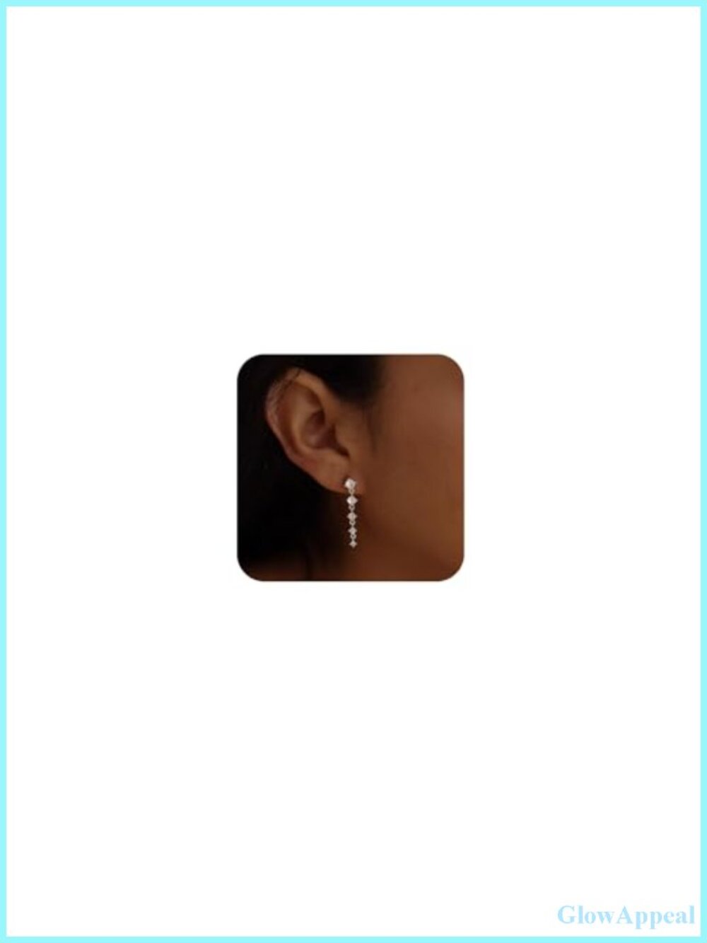 Dainty Silver Plated Drop Earrings with CZ Studs for Women Hypoallergenic